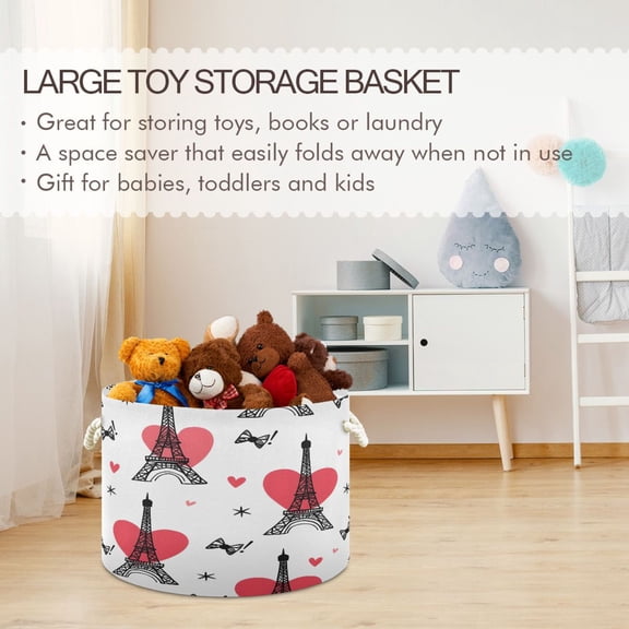 BZSMCE Decorative Storage Open Bins 20x14in In Tower Bow Printed