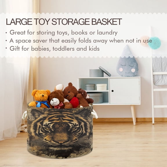 BZSMCE Decorative Storage Open Bins 20x14in In Wild Majesty Printed