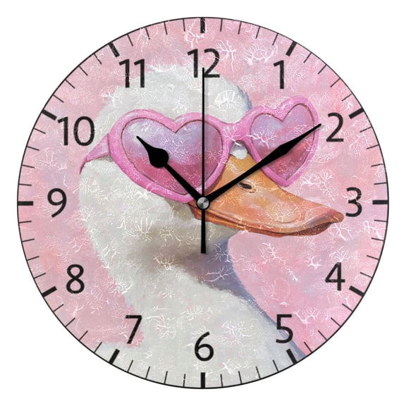 BZSMCE Decorative Wall Clock Size:25cm Charming Duck Pattern