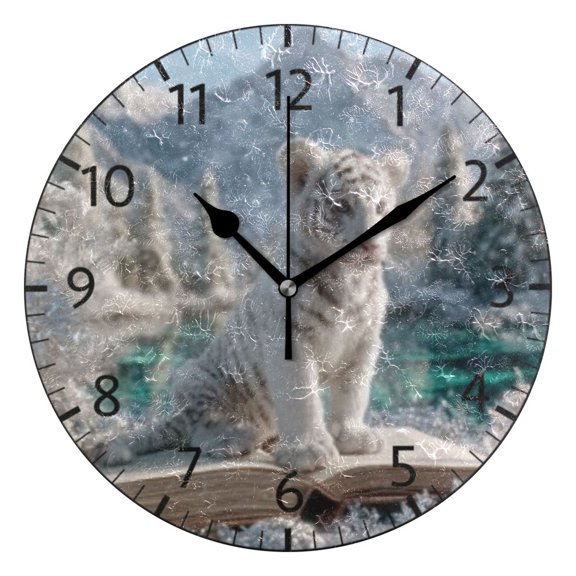 BZSMCE Decorative Wall Clock Size:25cm Mountain Book Cub Pattern