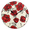 thumbnail image 1 of BZSMCE Decorative Wall Clock Size：25cm Red Roses Pattern Pattern, 1 of 10