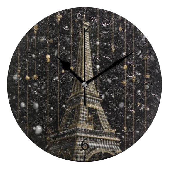 BZSMCE Decorative Wall Clock Size：25cm Snowy Tower Pattern