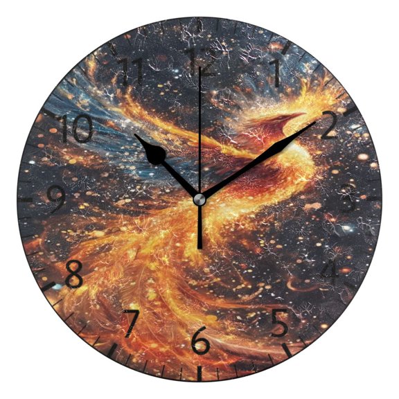BZSMCE Decorative Wall Clock Size:25cm Stellar Phoenix Pattern
