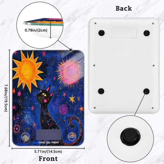 BZSMCE Digital Food Scale Kitchen Scales Creatively Celestial Dreams Pattern Baking Cooking Keto and Meal Prep, with LCD Display