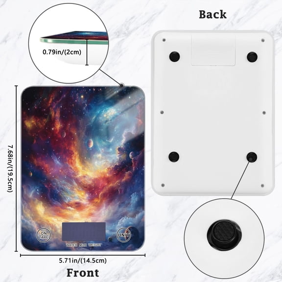 BZSMCE Digital Food Scale Kitchen Scales Creatively Colors Of The Universe Pattern Baking Cooking Keto and Meal Prep, with LCD Display