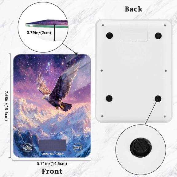 BZSMCE Digital Food Scale Kitchen Scales Creatively Eagle's Celestial Flight Pattern Baking Cooking Keto and Meal Prep, with LCD Display