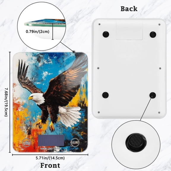 BZSMCE Digital Food Scale Kitchen Scales Creatively Eagles in Flight Pattern Baking Cooking Keto and Meal Prep, with LCD Display