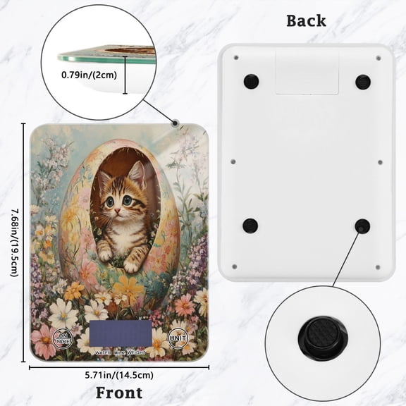 BZSMCE Digital Food Scale Kitchen Scales Creatively Easter Egg Cuddle Pattern Baking Cooking Keto and Meal Prep, with LCD Display