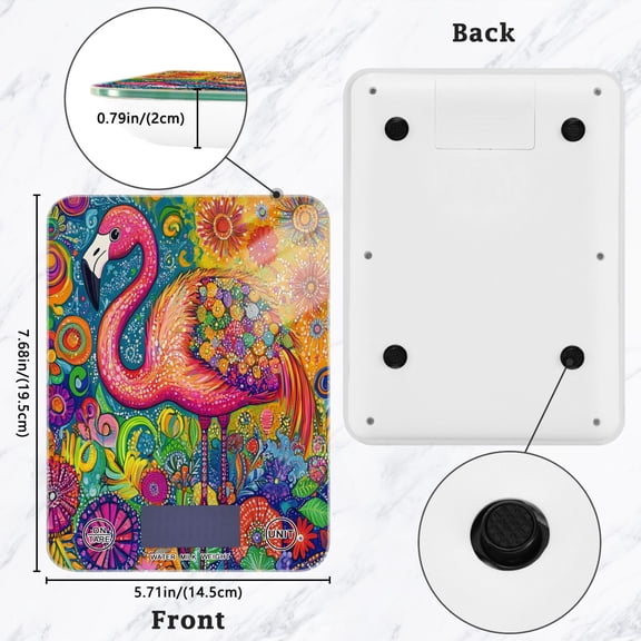 BZSMCE Digital Food Scale Kitchen Scales Creatively Flamingo Festivity Pattern Baking Cooking Keto and Meal Prep, with LCD Display