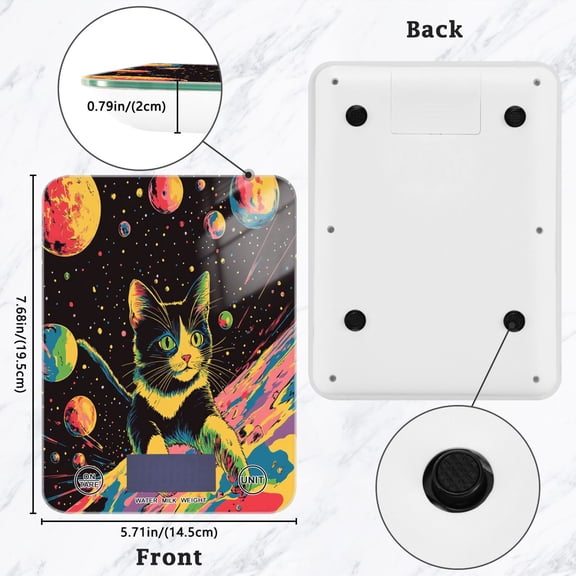 BZSMCE Digital Food Scale Kitchen Scales Creatively Interstellar Prowler Pattern Baking Cooking Keto and Meal Prep, with LCD Display