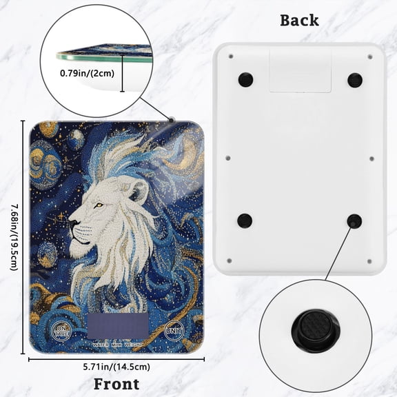 BZSMCE Digital Food Scale Kitchen Scales Creatively Majestic Nebula Mane Pattern Baking Cooking Keto and Meal Prep, with LCD Display