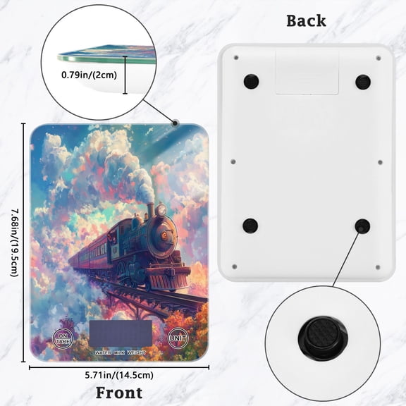 BZSMCE Digital Food Scale Kitchen Scales Creatively Moonlit Whiskers Pattern Baking Cooking Keto and Meal Prep, with LCD Display