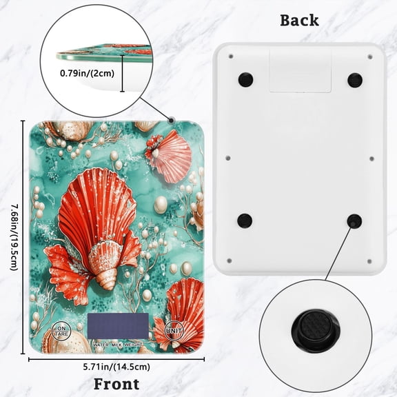 BZSMCE Digital Food Scale Kitchen Scales Creatively Nautical Dance Pattern Baking Cooking Keto and Meal Prep, with LCD Display