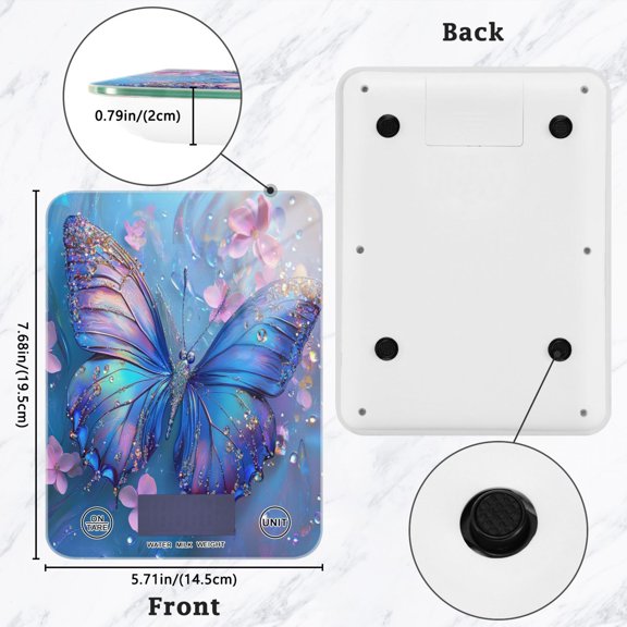 BZSMCE Digital Food Scale Kitchen Scales Creatively Ocean Of Color Pattern Baking Cooking Keto and Meal Prep, with LCD Display