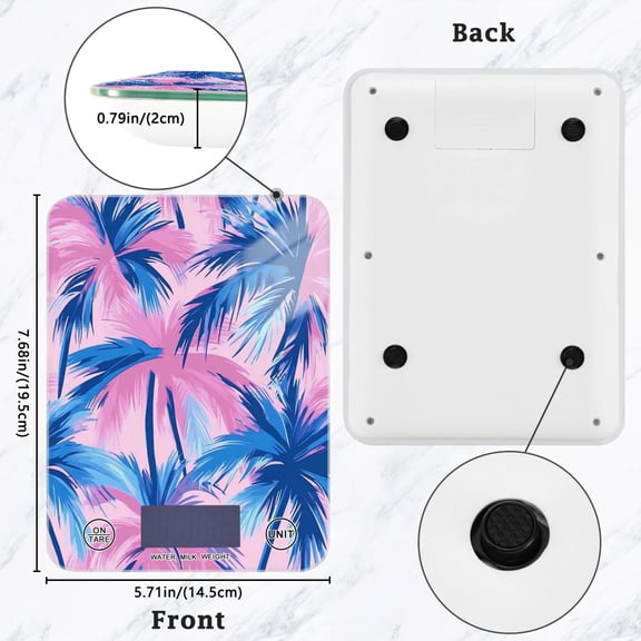 BZSMCE Digital Food Scale Kitchen Scales Creatively Palm World Pattern Baking Cooking Keto and Meal Prep, with LCD Display