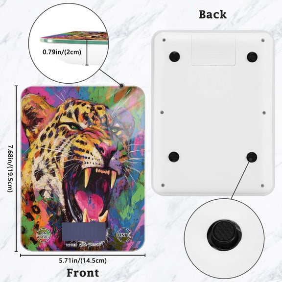 BZSMCE Digital Food Scale Kitchen Scales Creatively Predator Pattern Baking Cooking Keto and Meal Prep, with LCD Display