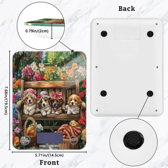 BZSMCE Digital Food Scale Kitchen Scales Creatively Pups and Sausages Pattern Baking Cooking Keto and Meal Prep, with LCD Display