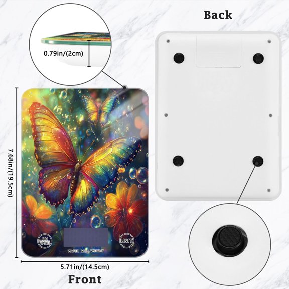 BZSMCE Digital Food Scale Kitchen Scales Creatively Radiant Reflections Pattern Baking Cooking Keto and Meal Prep, with LCD Display