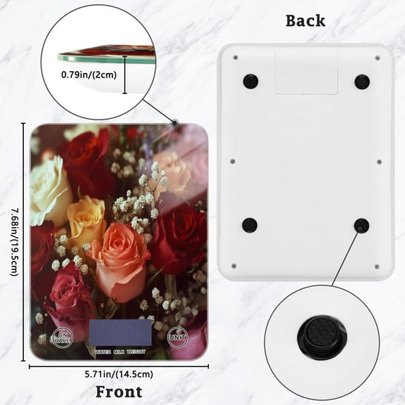 BZSMCE Digital Food Scale Kitchen Scales Creatively Roar Of Color Pattern Baking Cooking Keto and Meal Prep, with LCD Display