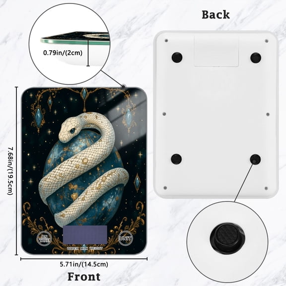 BZSMCE Digital Food Scale Kitchen Scales Creatively Serpent Of The Cosmos Pattern Baking Cooking Keto and Meal Prep, with LCD Display