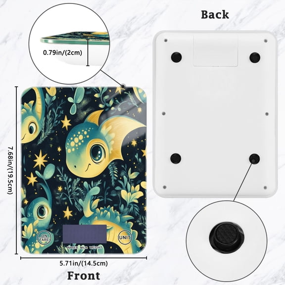 BZSMCE Digital Food Scale Kitchen Scales Creatively Starlit Dragons Pattern Baking Cooking Keto and Meal Prep, with LCD Display