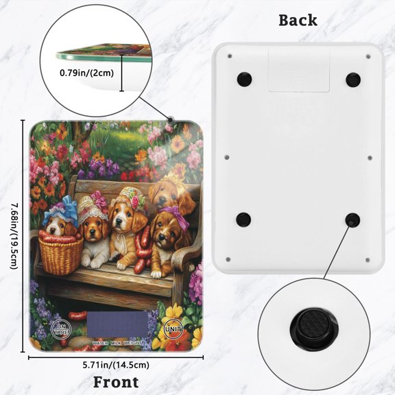 BZSMCE Digital Food Scale Kitchen Scales Creatively Sunny Paws and Sausages Pattern Baking Cooking Keto and Meal Prep, with LCD Display