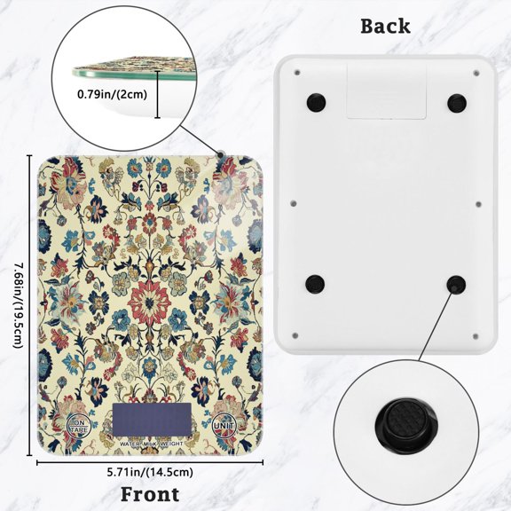 BZSMCE Digital Food Scale Kitchen Scales Creatively Timeless Garden Tapestry Pattern Baking Cooking Keto and Meal Prep, with LCD Display