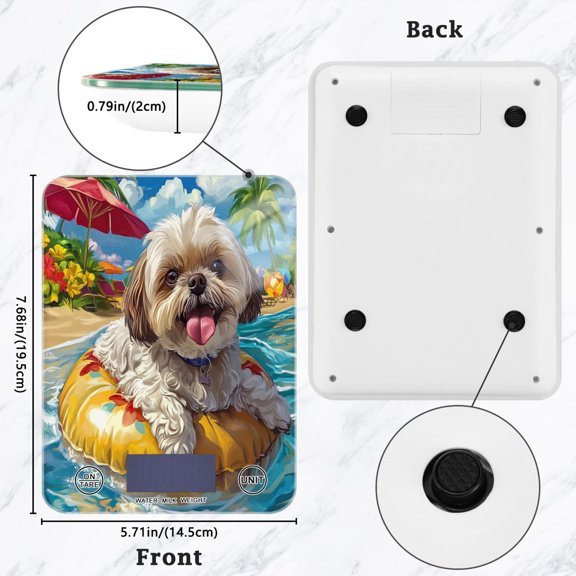 BZSMCE Digital Food Scale Kitchen Scales Creatively Tropical Float Buddy Pattern Baking Cooking Keto and Meal Prep, with LCD Display