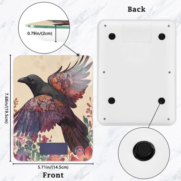 BZSMCE Digital Food Scale Kitchen Scales Creatively Whimsical Wings Of Color Pattern Baking Cooking Keto and Meal Prep, with LCD Display