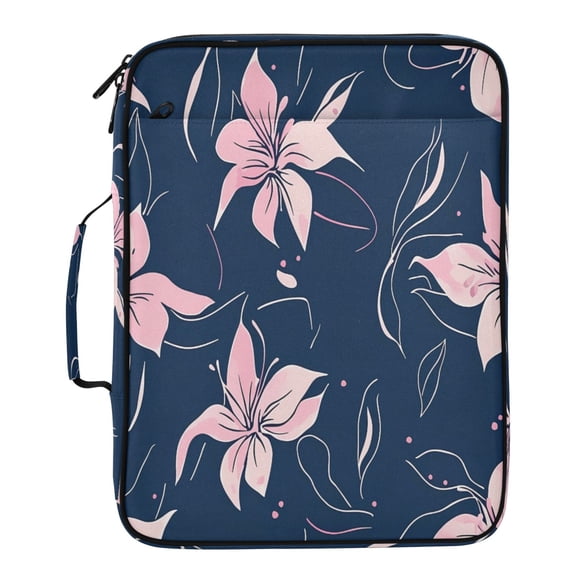 BZSMCE Digital Pink Flower Pattern Pattern Water-Resistant Filing Folder Binder Organizer Keeper 1.2 Inch 3-Ring 7-Pocket Expanding File