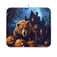 thumbnail image 1 of BZSMCE Dish Drying Mat Angre Brwon Bear and Pumpkin Design Drying Mats, 1 of 8