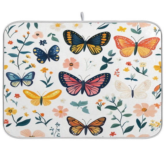 BZSMCE Dish Drying Mat Butterfly Pattern Design Drying Mats