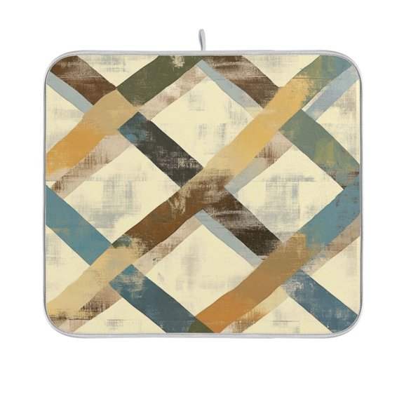 BZSMCE Dish Drying Mat Design Blue Flowers Art Print Design Drying Mats