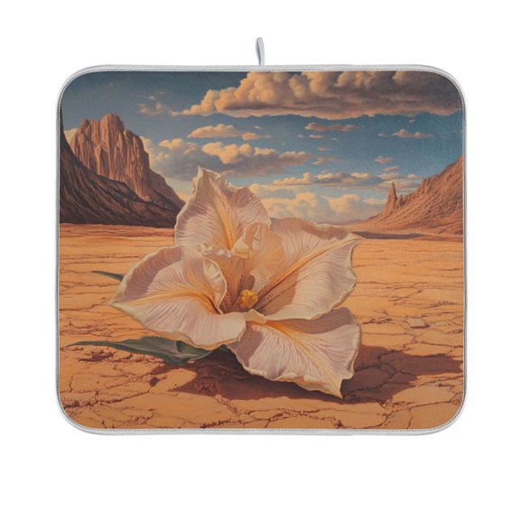 BZSMCE Dish Drying Mat Flower in Desert Design Drying Mats