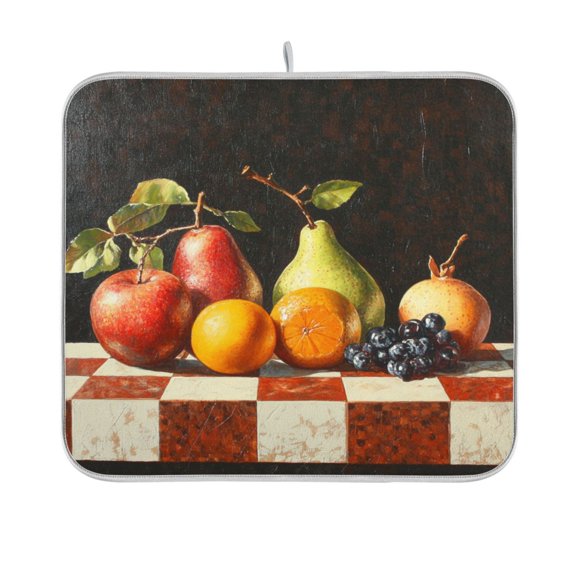 BZSMCE Dish Drying Mat Fruit Painting Design Drying Mats