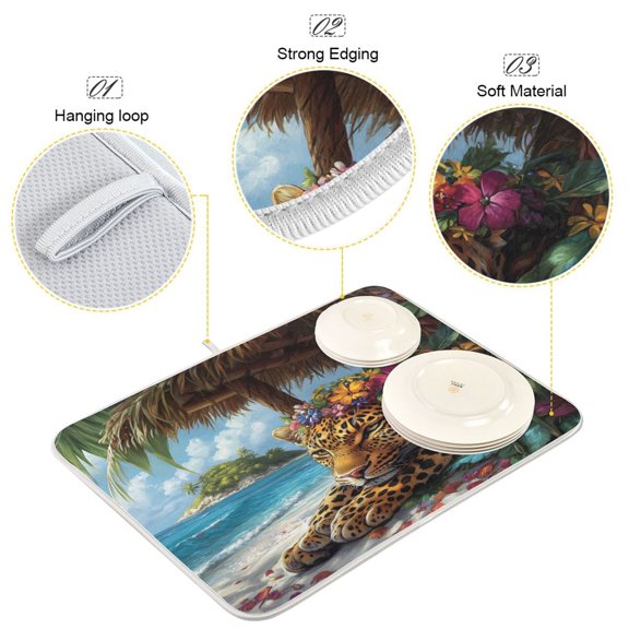 BZSMCE Dish Drying Mat Island King Pattern Design Drying Mats