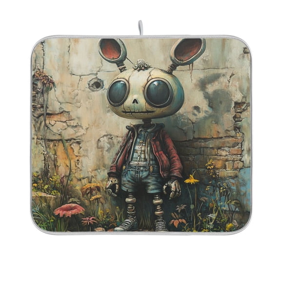 BZSMCE Dish Drying Mat Mouse Robot Design Drying Mats
