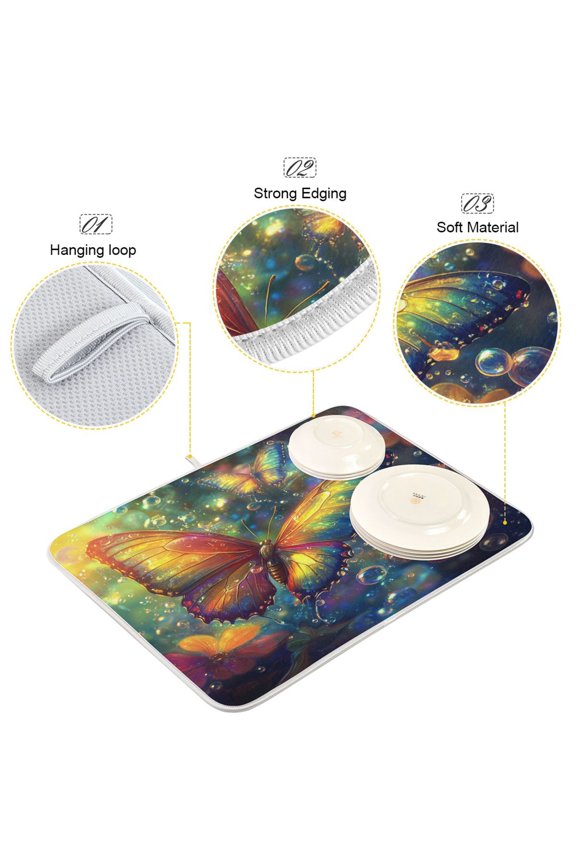 Dish Drying Mat Radiant Reflections Pattern Design Drying Mats