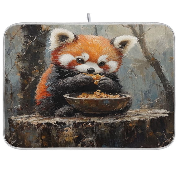 BZSMCE Dish Drying Mat Red Panda Painting Design Drying Mats