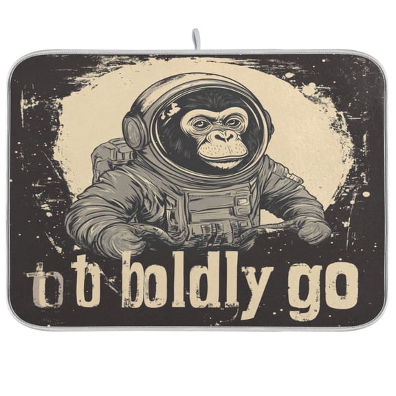 BZSMCE Dish Drying Mat Space Monkey Printing Design Drying Mats