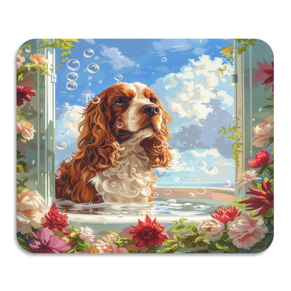 BZSMCE Dish Drying Mats Diatom Cocker Cutie Enjoying A Soak Creativity Pattern Mud Drain Pad