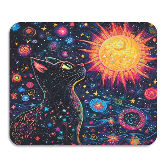 BZSMCE Dish Drying Mats Diatom Cosmic Cat Creativity Pattern Mud Drain Pad