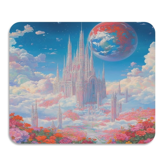 BZSMCE Dish Drying Mats Diatom Fantasy Castle Creativity Pattern Mud Drain Pad