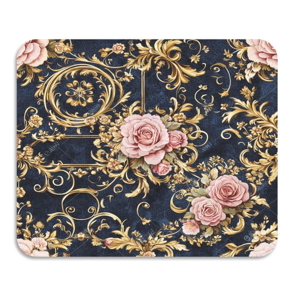 BZSMCE Dish Drying Mats Diatom Floral Pink Roses Gold Filigree Creativity Pattern Mud Drain Pad