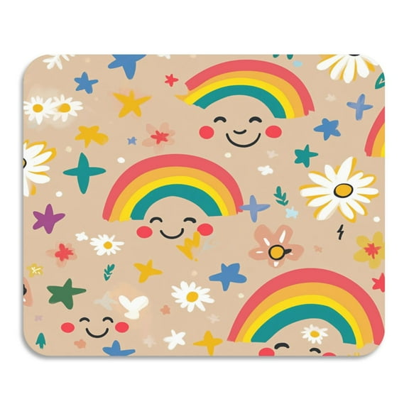 BZSMCE Dish Drying Mats Diatom Laughing Rainbows Creativity Pattern Mud Drain Pad