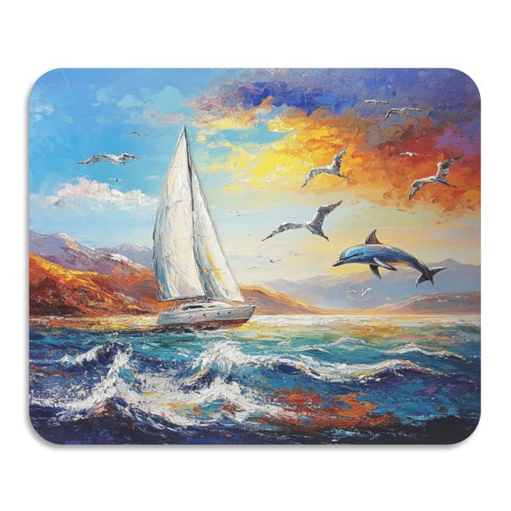 BZSMCE Dish Drying Mats Diatom Sailing Into Serenity Creativity Pattern Mud Drain Pad