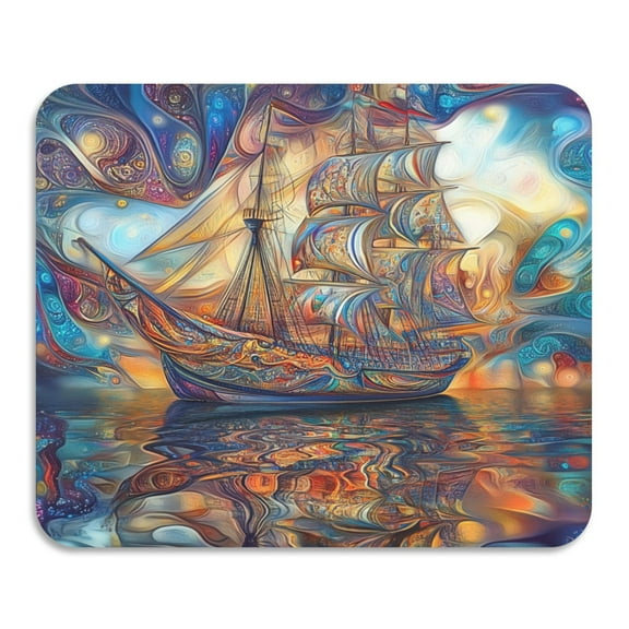 BZSMCE Dish Drying Mats Diatom Sailing Ship Creativity Pattern Mud Drain Pad