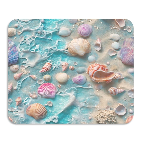 BZSMCE Dish Drying Mats Diatom Seashells Beach Creativity Pattern Mud Drain Pad