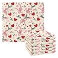 thumbnail image 1 of BZSMCE Dish Towels Reuseable Cleaning Cloths 6-pack In Ribbon & Heart Mosaic Pattern, 1 of 8