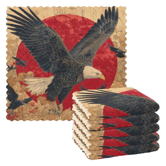 BZSMCE Dish Towels Reuseable Cleaning Cloths 6-pack In Soaring Shadows Pattern